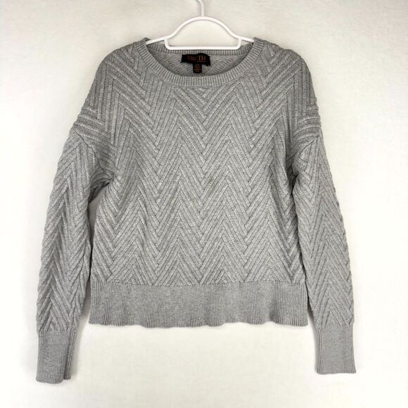 Truth by Republic Gray Argyle Pattern Sweater Womens Size M - Picture 1 of 10